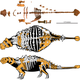 Skeleton of the new armored dinosaur as represented by preserved bones.